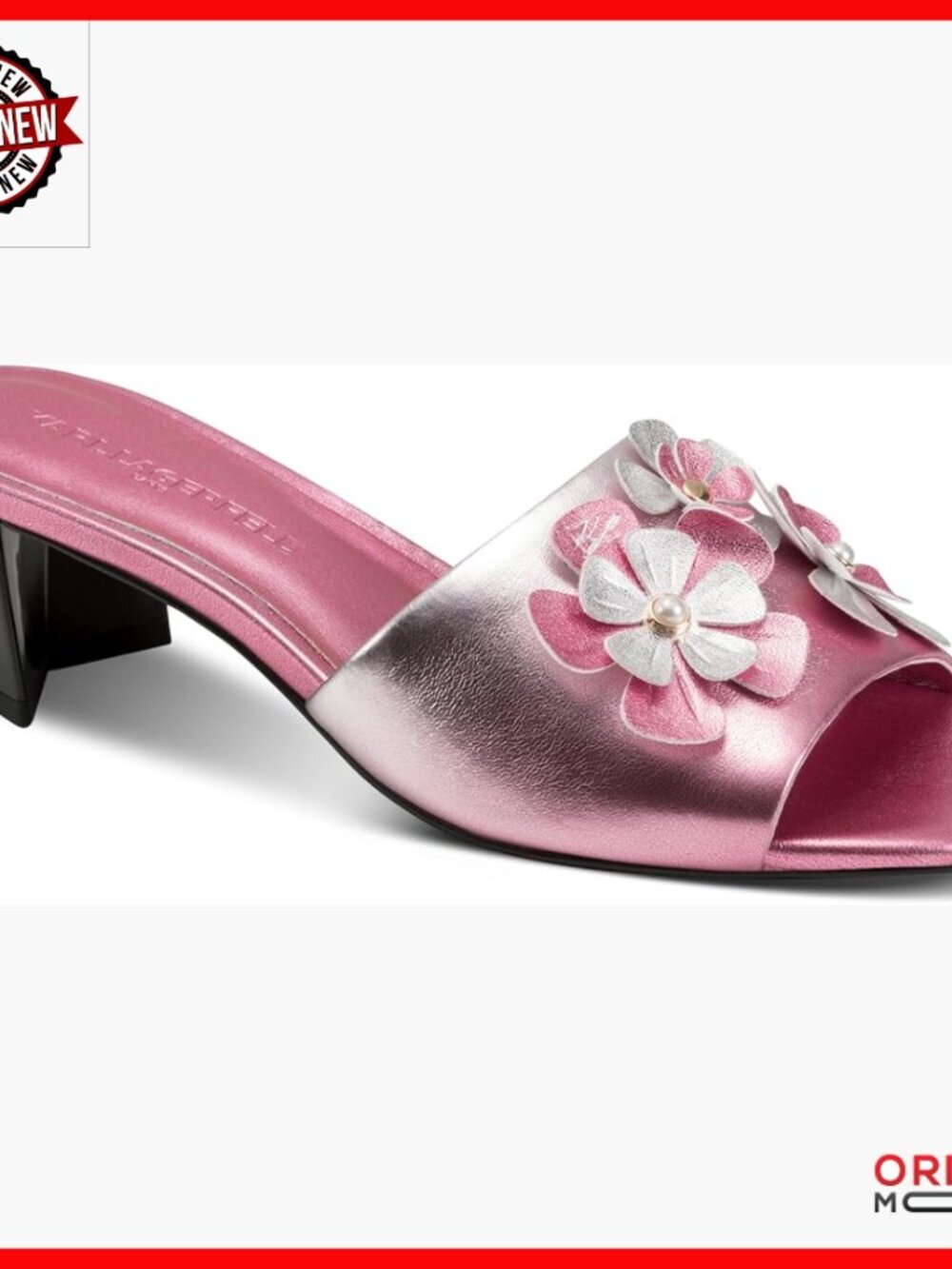 Block Heel Sandals with Flower Embellishments, Slip-On Dress Heel
